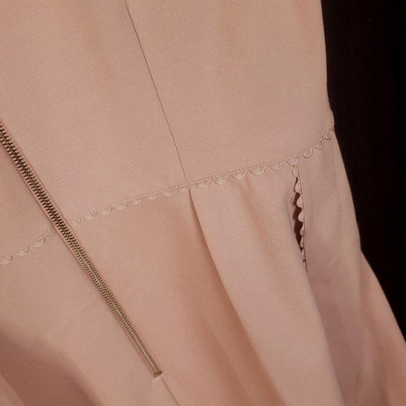 TED BAKER BLUSH CAP SLEEVE PETER PAN COLLAR STRETCH DRESS - Picture 7 of 9